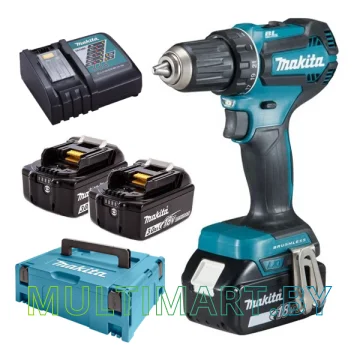 Дрель-шуруповерт Makita DDF485RF3J (с 3-мя АКБ, кейс)